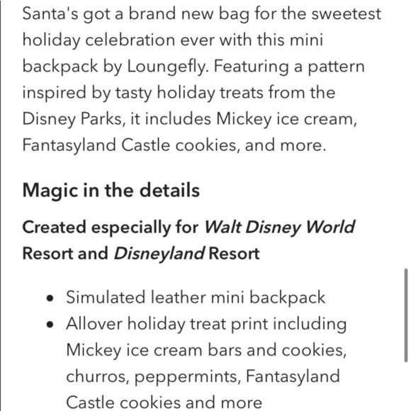 Disney Parks Holiday Snacks Loungefly Backpack - Picture 4 of 13